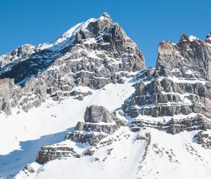 Preview wallpaper mountain, snow, peak, landscape, white