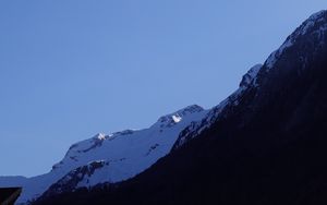 Preview wallpaper mountain, snow, plane, trail, nature