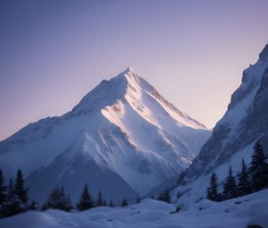 Preview wallpaper mountain, snow, relief, landscape, nature