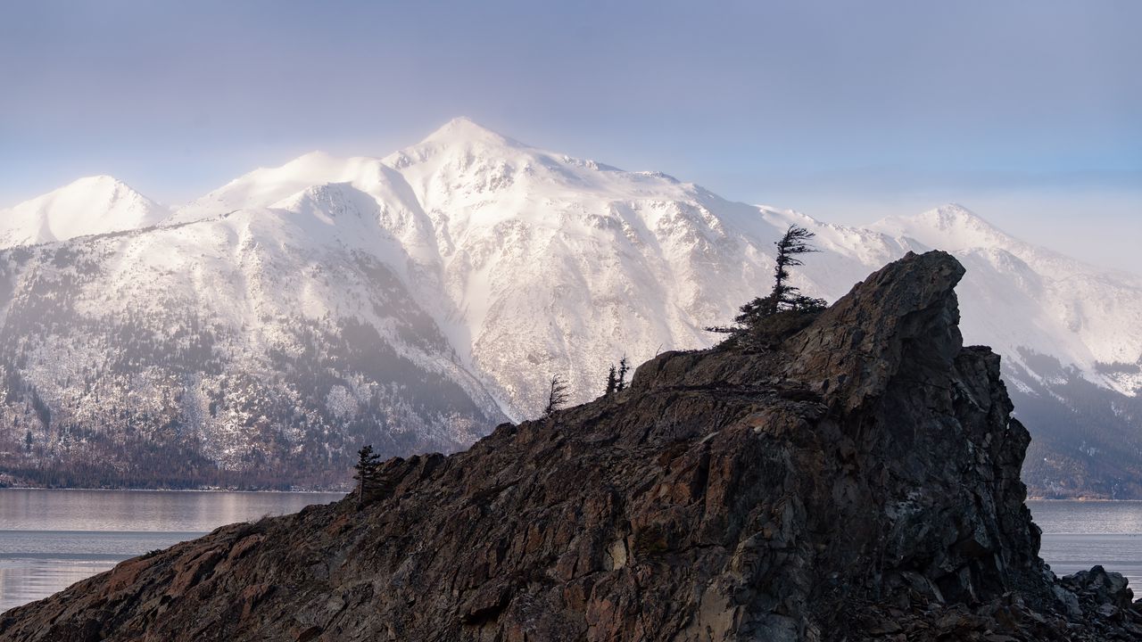 Wallpaper mountain, snow, rock