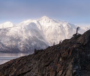 Preview wallpaper mountain, snow, rock