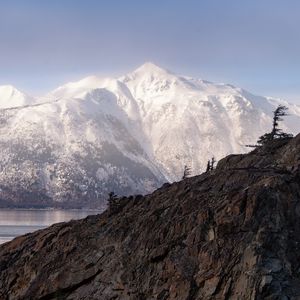 Preview wallpaper mountain, snow, rock