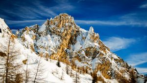 Preview wallpaper mountain, snow, rock, slope, winter