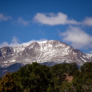 Preview wallpaper mountain, snow, slope, trees, landscape, nature