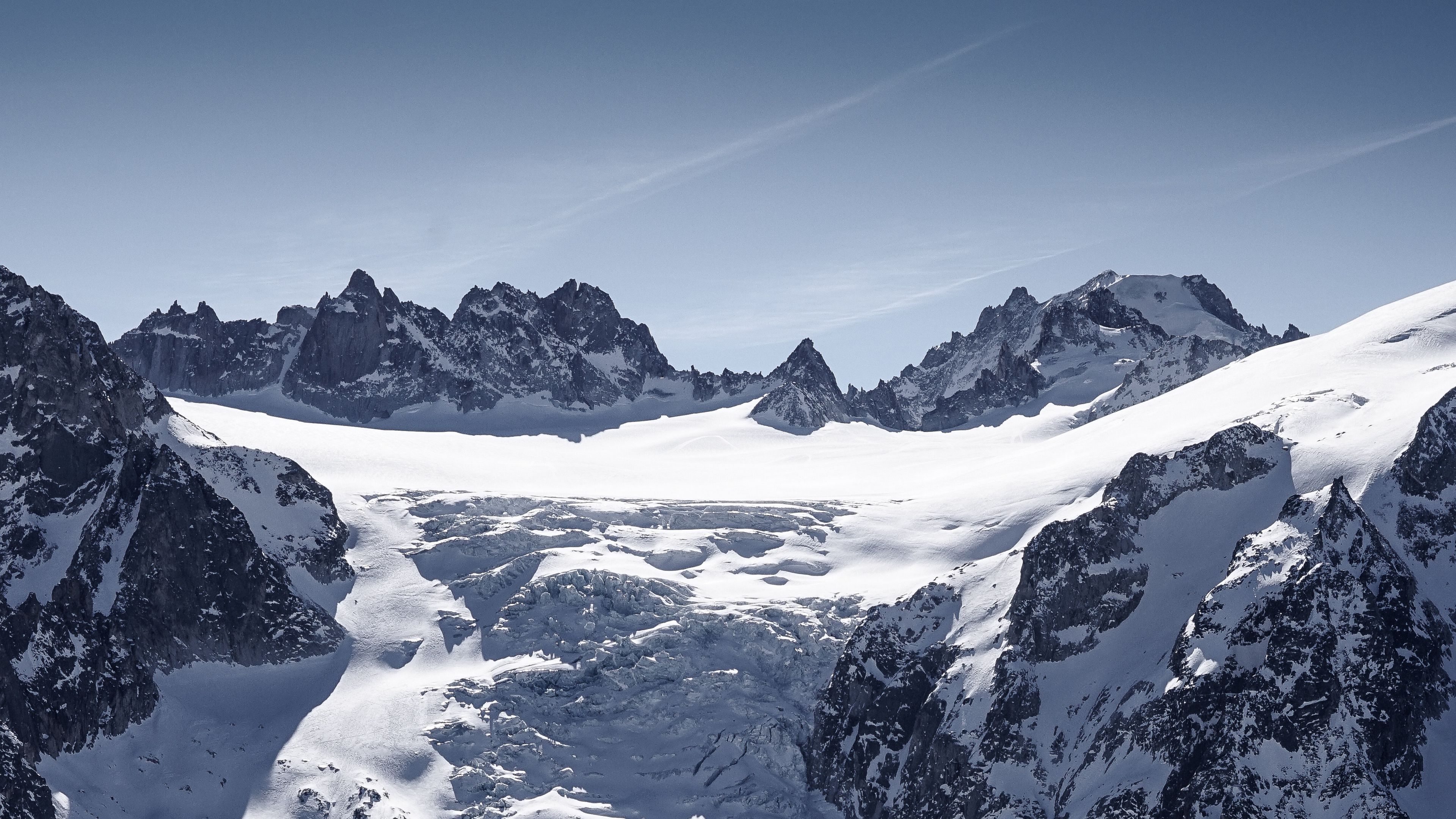 Download wallpaper 3840x2160 mountain, snow, slope, rocks, mont blanc,  switzerland 4k uhd 16:9 hd background