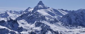 Preview wallpaper mountain, snow, slope, landscape, trees