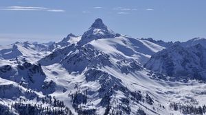 Preview wallpaper mountain, snow, slope, landscape, trees