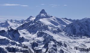 Preview wallpaper mountain, snow, slope, landscape, trees