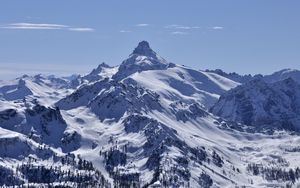 Preview wallpaper mountain, snow, slope, landscape, trees