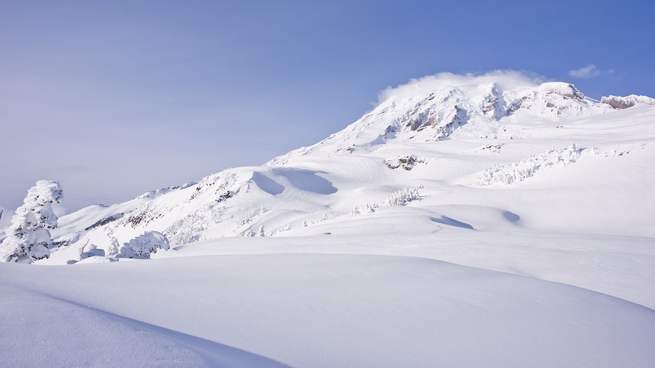 Wallpaper mountain, snow, slope, nature, white