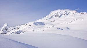 Preview wallpaper mountain, snow, slope, nature, white