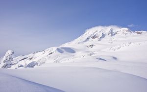 Preview wallpaper mountain, snow, slope, nature, white