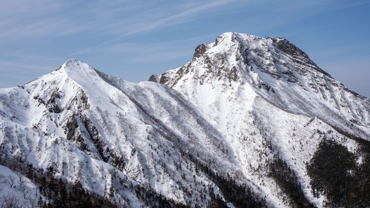 Wallpaper mountain, snow, slope, relief, landscape