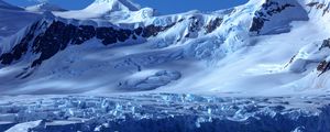 Preview wallpaper mountain, snow, snowy, antarctica, bay