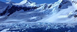 Preview wallpaper mountain, snow, snowy, antarctica, bay