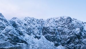 Preview wallpaper mountain, snow, stream, winter, nature