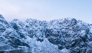 Preview wallpaper mountain, snow, stream, winter, nature