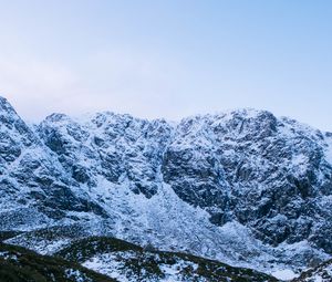 Preview wallpaper mountain, snow, stream, winter, nature