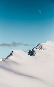 Preview wallpaper mountain, snow, top, sky, winter, cold