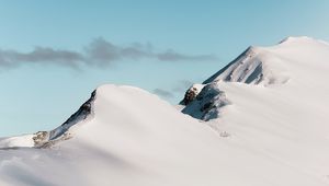 Preview wallpaper mountain, snow, top, sky, winter, cold