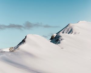 Preview wallpaper mountain, snow, top, sky, winter, cold