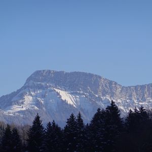 Preview wallpaper mountain, snow, trees, landscape