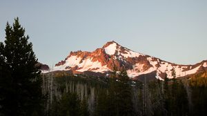 Preview wallpaper mountain, snow, trees