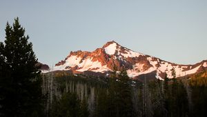 Preview wallpaper mountain, snow, trees