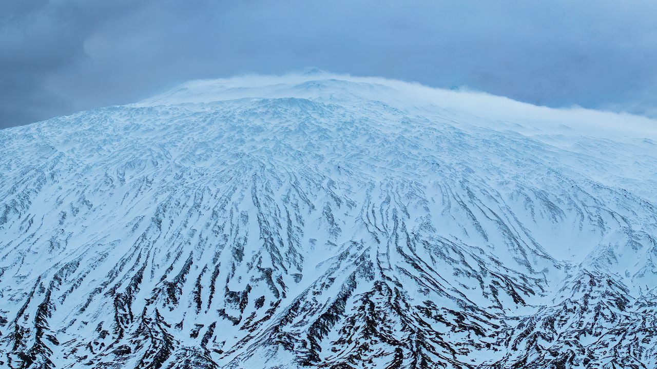 Wallpaper mountain, snow, volcano, iceland, nature, landscape