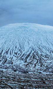 Preview wallpaper mountain, snow, volcano, iceland, nature, landscape