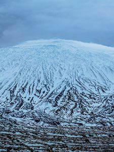 Preview wallpaper mountain, snow, volcano, iceland, nature, landscape