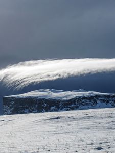 Preview wallpaper mountain, snow, winter, sky, landscape