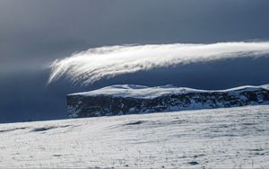 Preview wallpaper mountain, snow, winter, sky, landscape