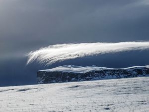 Preview wallpaper mountain, snow, winter, sky, landscape