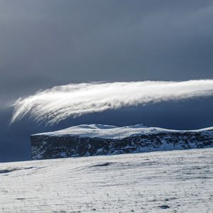 Preview wallpaper mountain, snow, winter, sky, landscape