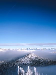 Preview wallpaper mountain, snow, winter, horizon, sky