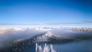 Preview wallpaper mountain, snow, winter, horizon, sky