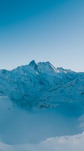 Preview wallpaper mountain, snow, winter, snowy, mountain landscape