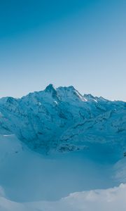 Preview wallpaper mountain, snow, winter, snowy, mountain landscape