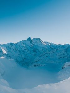 Preview wallpaper mountain, snow, winter, snowy, mountain landscape