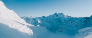 Preview wallpaper mountain, snow, winter, snowy, mountain landscape