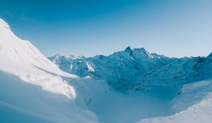 Preview wallpaper mountain, snow, winter, snowy, mountain landscape