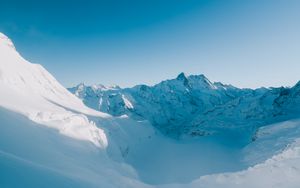 Preview wallpaper mountain, snow, winter, snowy, mountain landscape
