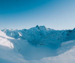 Preview wallpaper mountain, snow, winter, snowy, mountain landscape