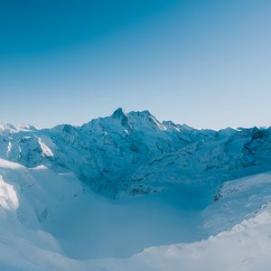 Preview wallpaper mountain, snow, winter, snowy, mountain landscape