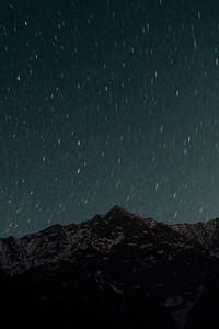 Preview wallpaper mountain, starry sky, night, glitter, uplands