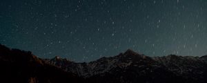 Preview wallpaper mountain, starry sky, night, glitter, uplands