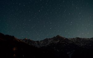 Preview wallpaper mountain, starry sky, night, glitter, uplands