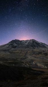 Preview wallpaper mountain, starry sky, stars, night, mountain landscape