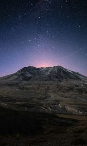 Preview wallpaper mountain, starry sky, stars, night, mountain landscape